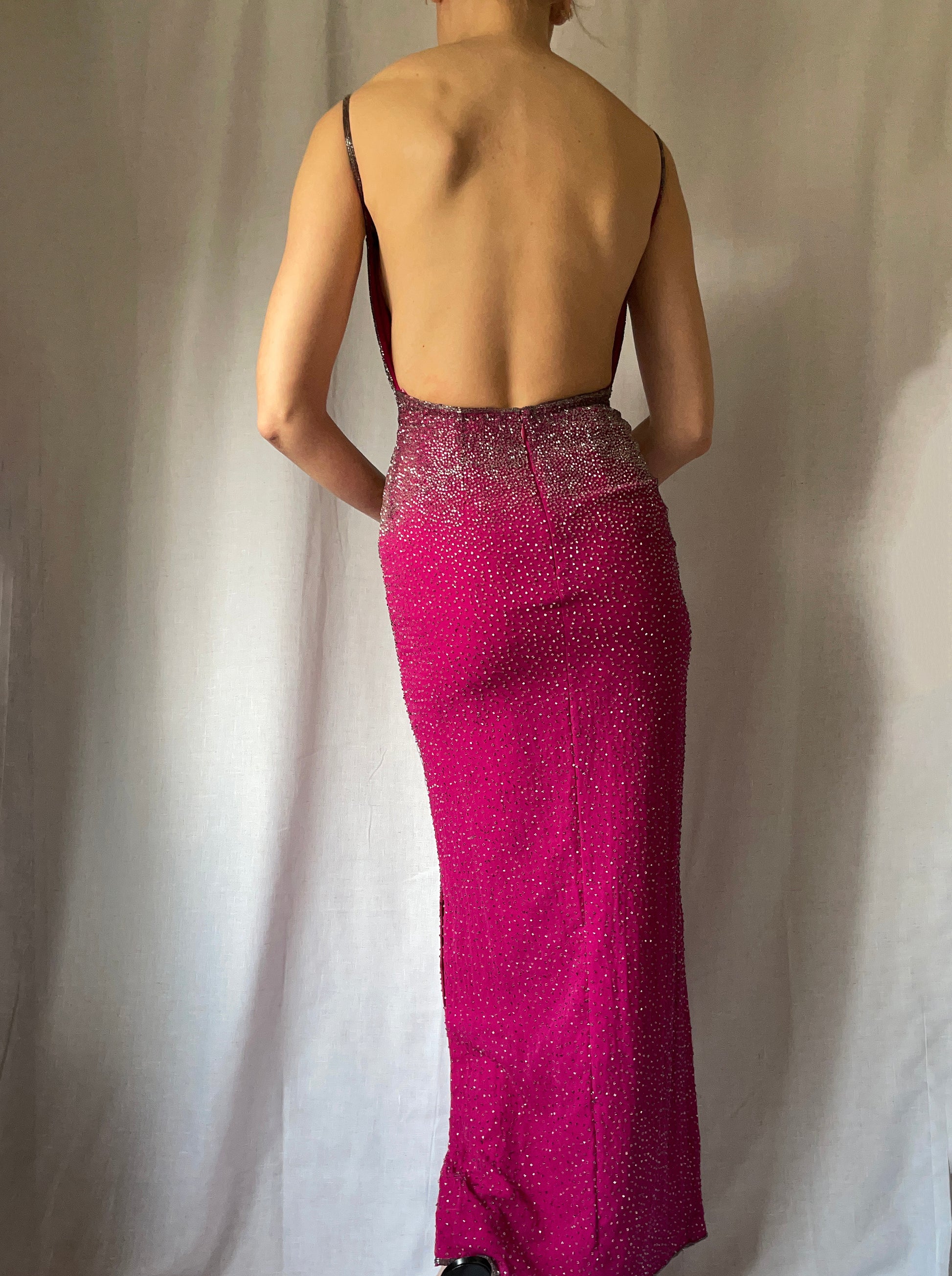Vintage 90s Beaded Backless Gown – Very Breezy Vintage 90s Beaded Backless Gown – Very Breezy
