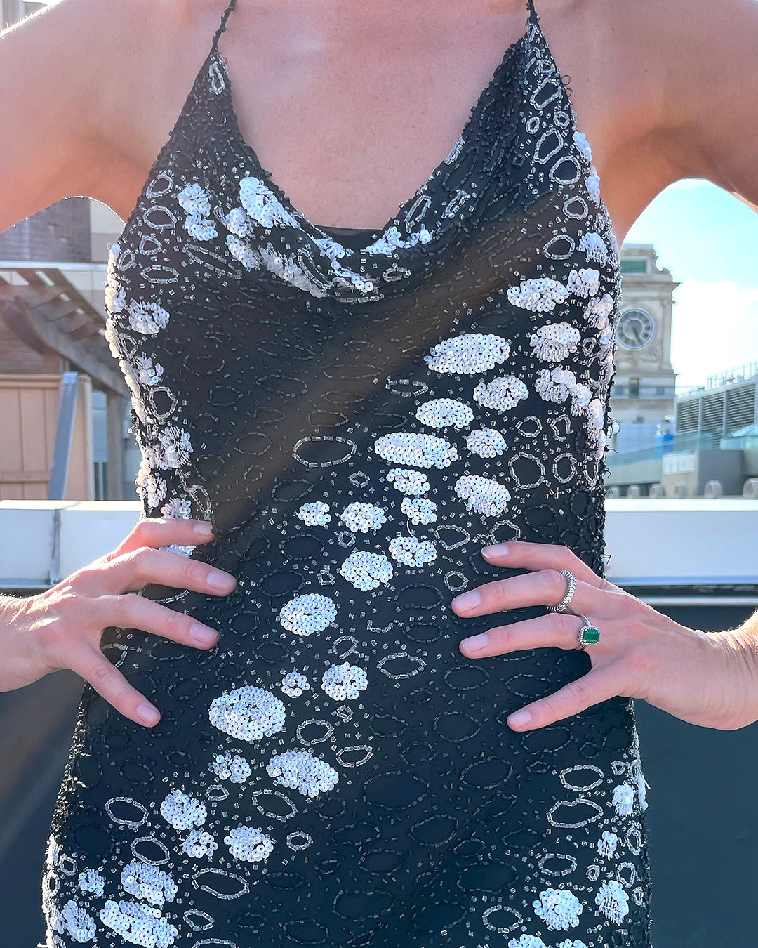 Vintage 1930s-Style Beaded Bias-Cut Gown Very Breezy Vintage 1930s-Style Beaded Bias-Cut Gown Very Breezy
