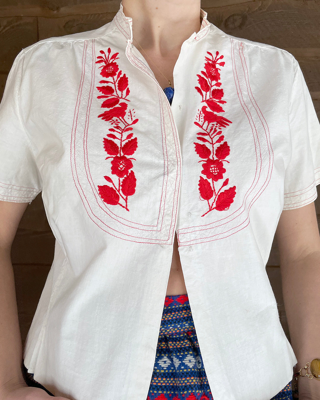 RARE 1940s MEXICAN EMBROIDERED BLOUSE | XS-L