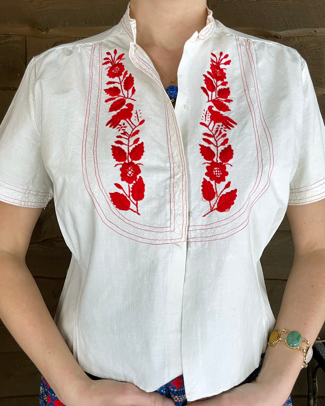 RARE 1940s MEXICAN EMBROIDERED BLOUSE | XS-L