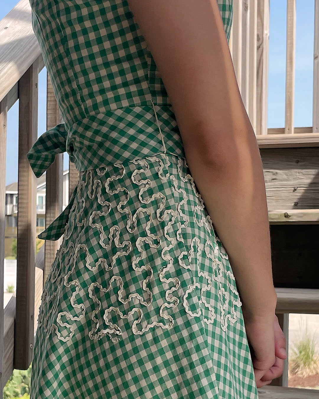 Vintage 1950s Gingham Cotton Dress with Ric Rac Appliqué – Very Breezy