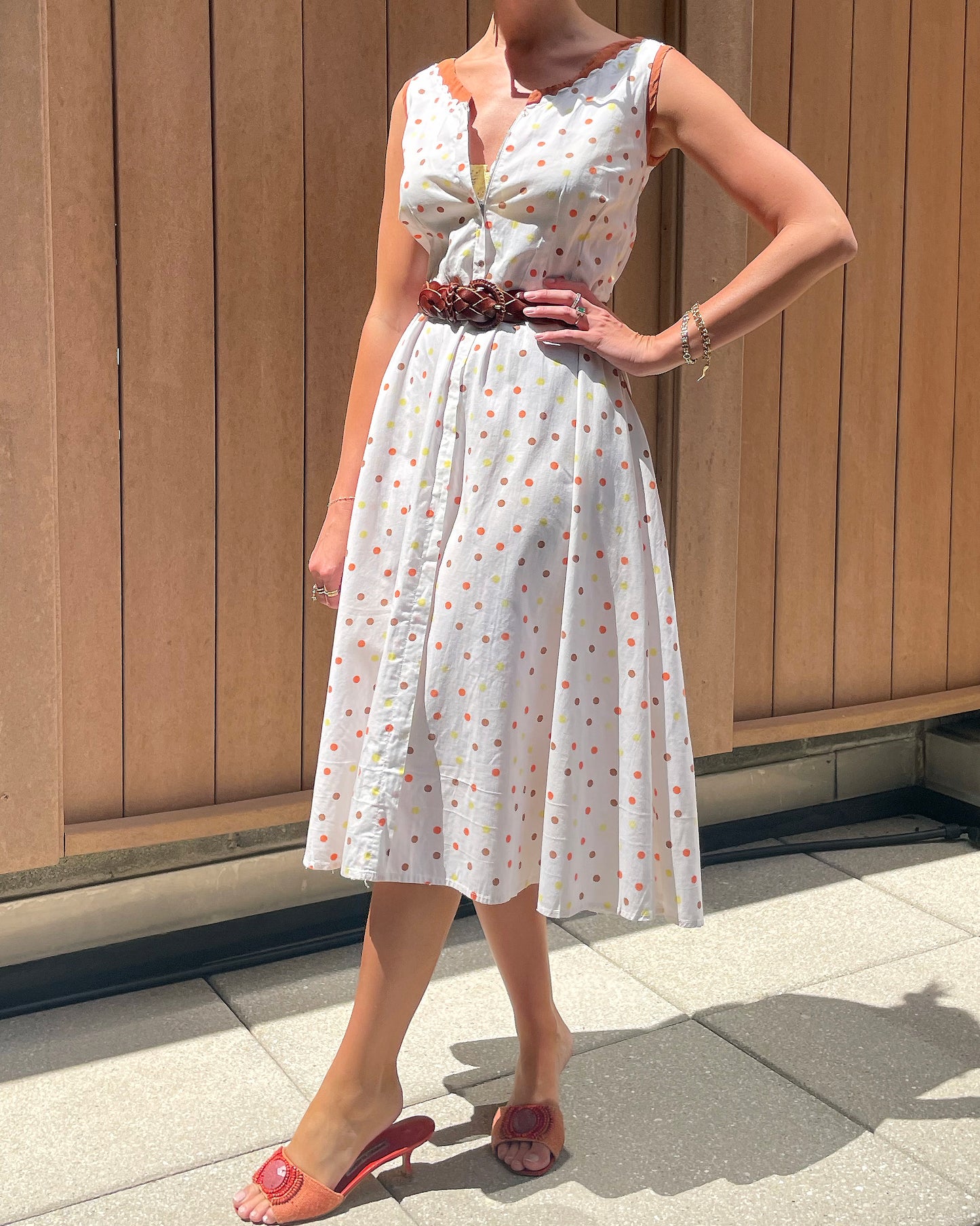 1950s POLKA-DOTTED SUNDRESS | S-M