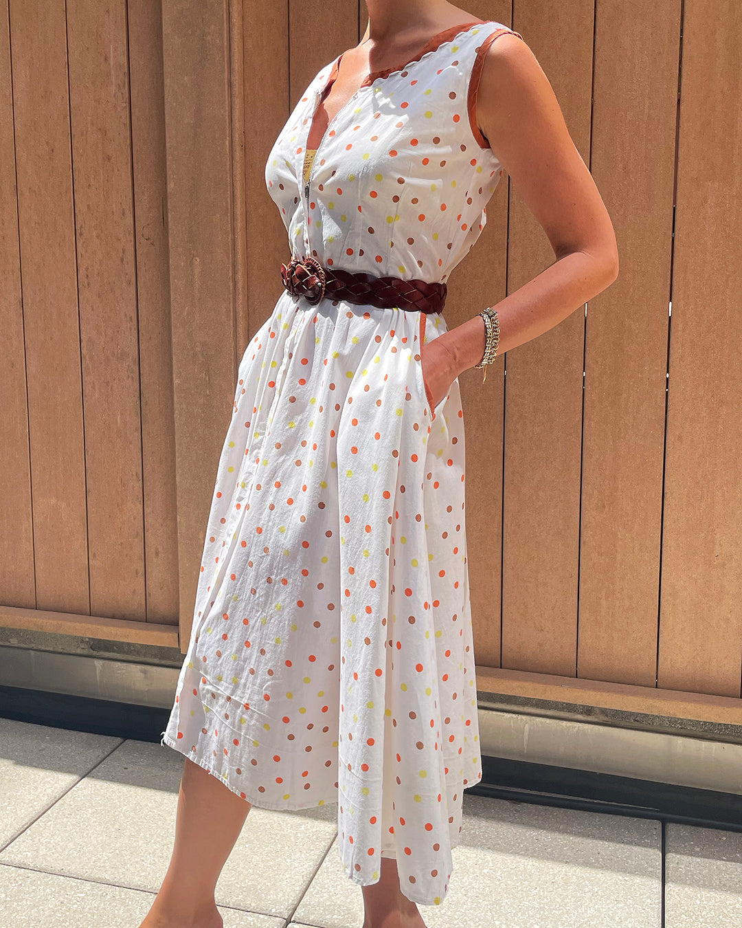 1950s POLKA-DOTTED SUNDRESS | S-M