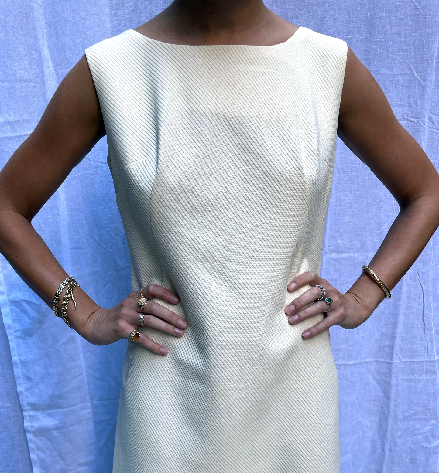 1960s CREAM MOD SHIFT DRESS | M-L