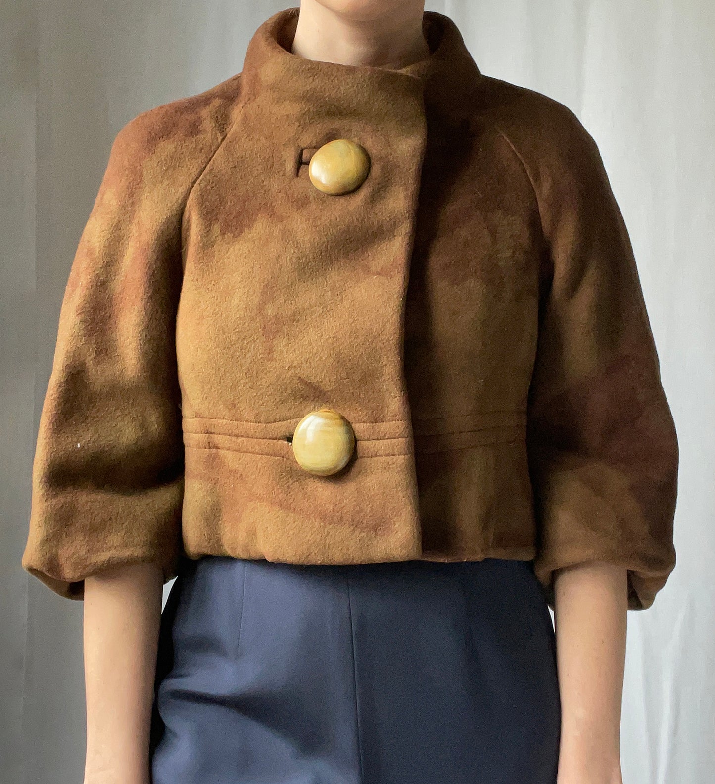 VINTAGE 1960s FABIANI COUTURE WOOL CAPELET | XS-M