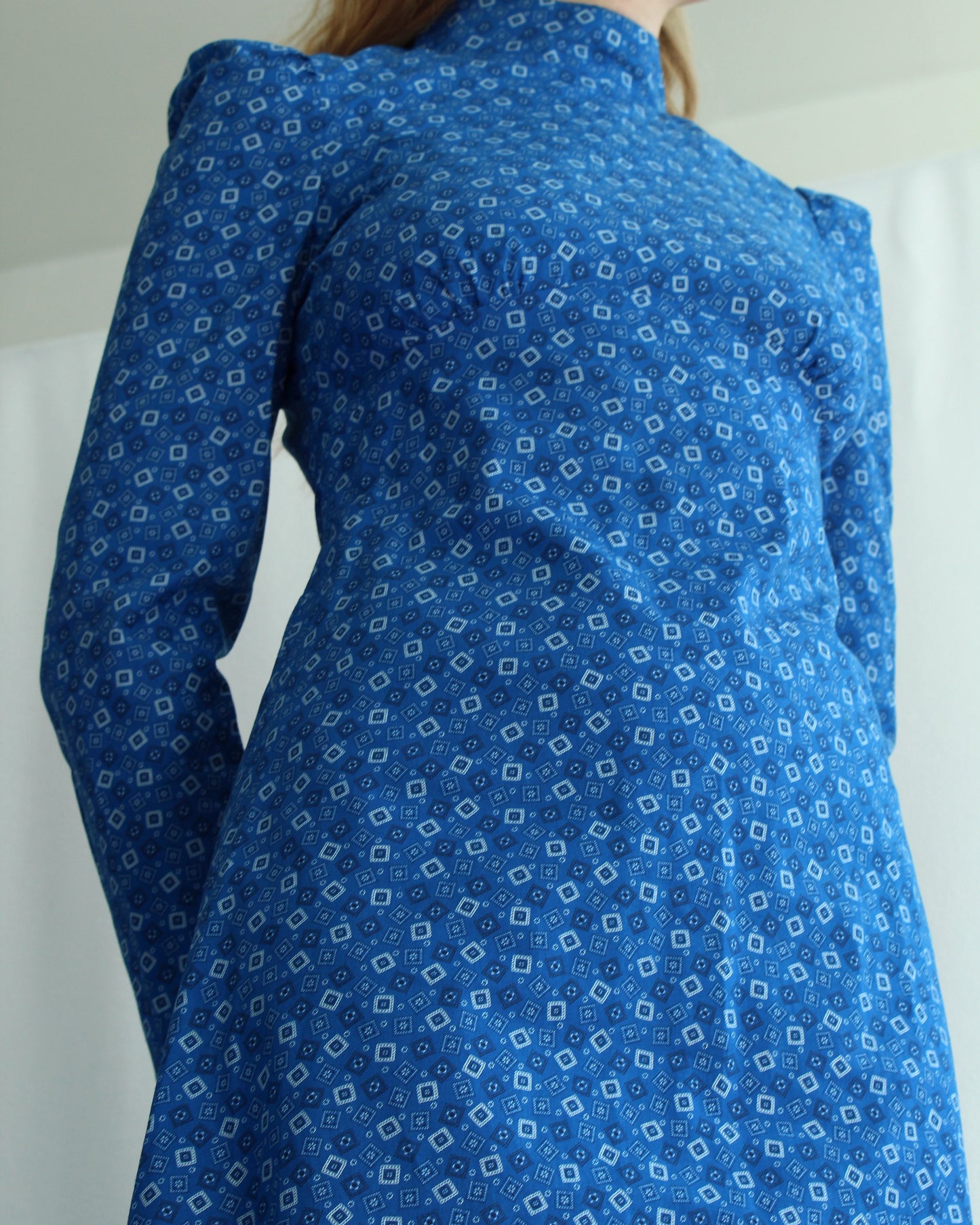 1960s Calico Long Sleeve Maxidress (Deadstock Vintage)
