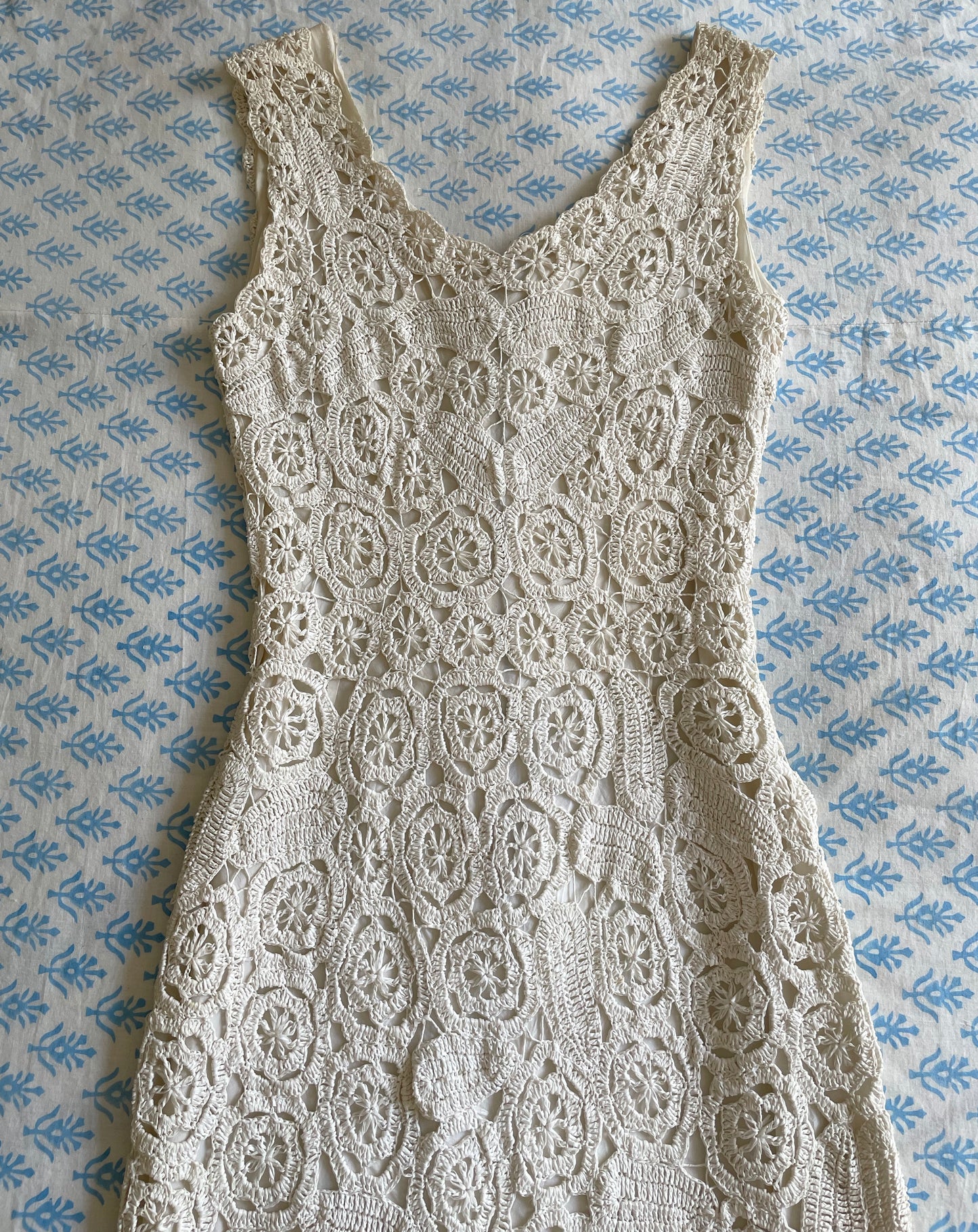 Vintage Italian Crochet Raffia Wiggle Dress
