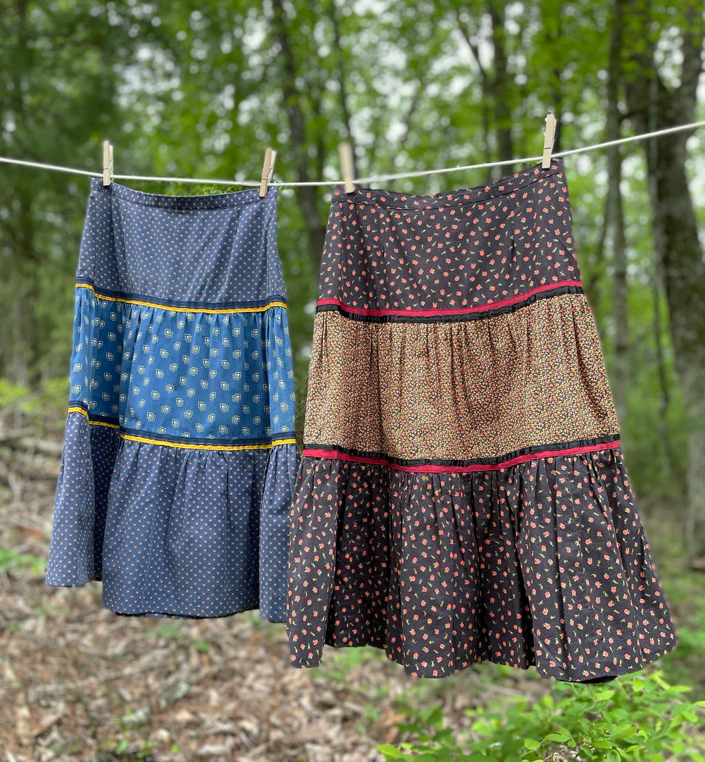 1970s TIERED PEASANT SKIRTS