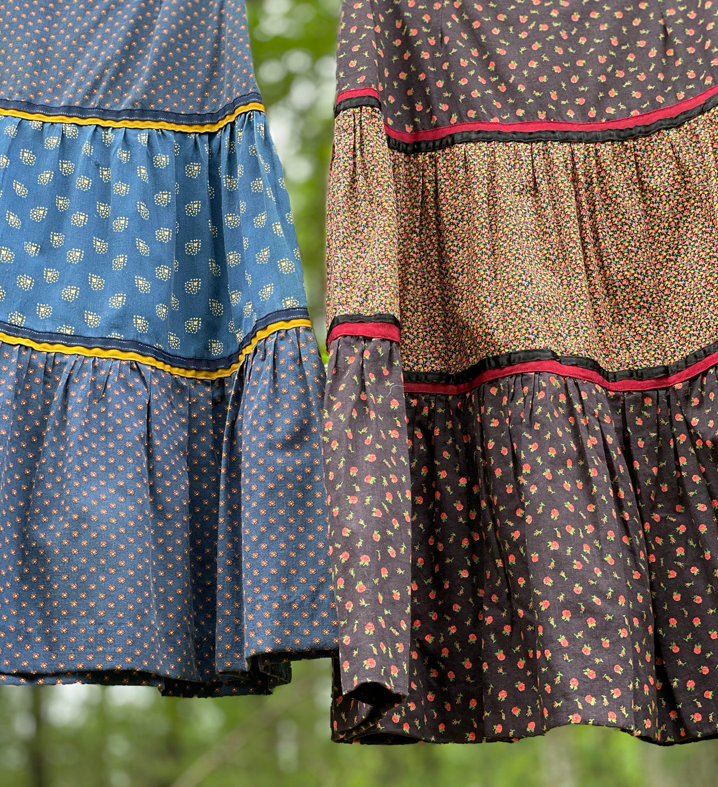 1970s TIERED PEASANT SKIRTS