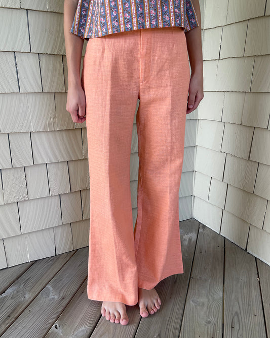 VINTAGE 1970s APRICOT FLARES | XS