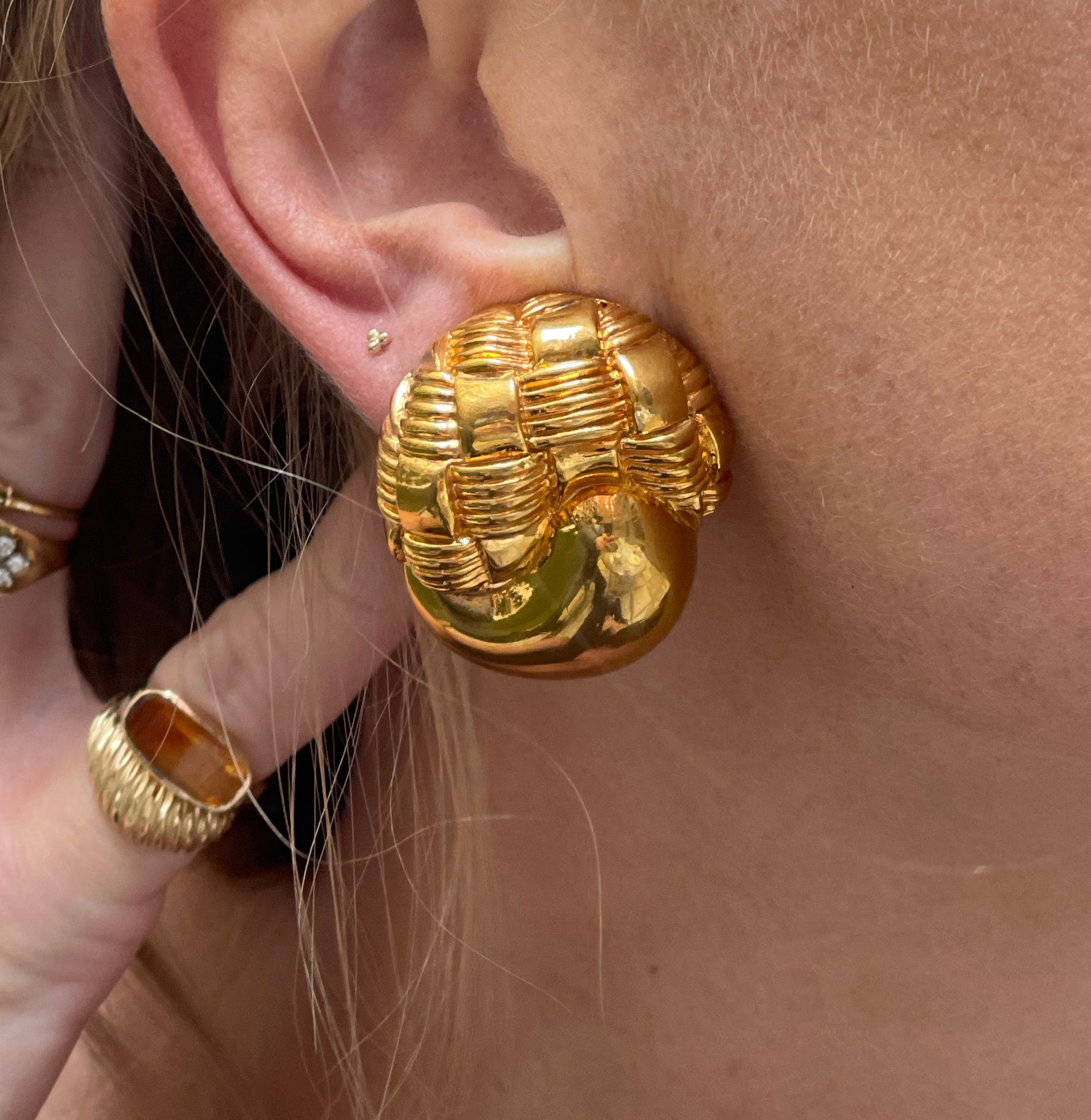 Vintage Gold Celine Ball Earrings – The Hosta