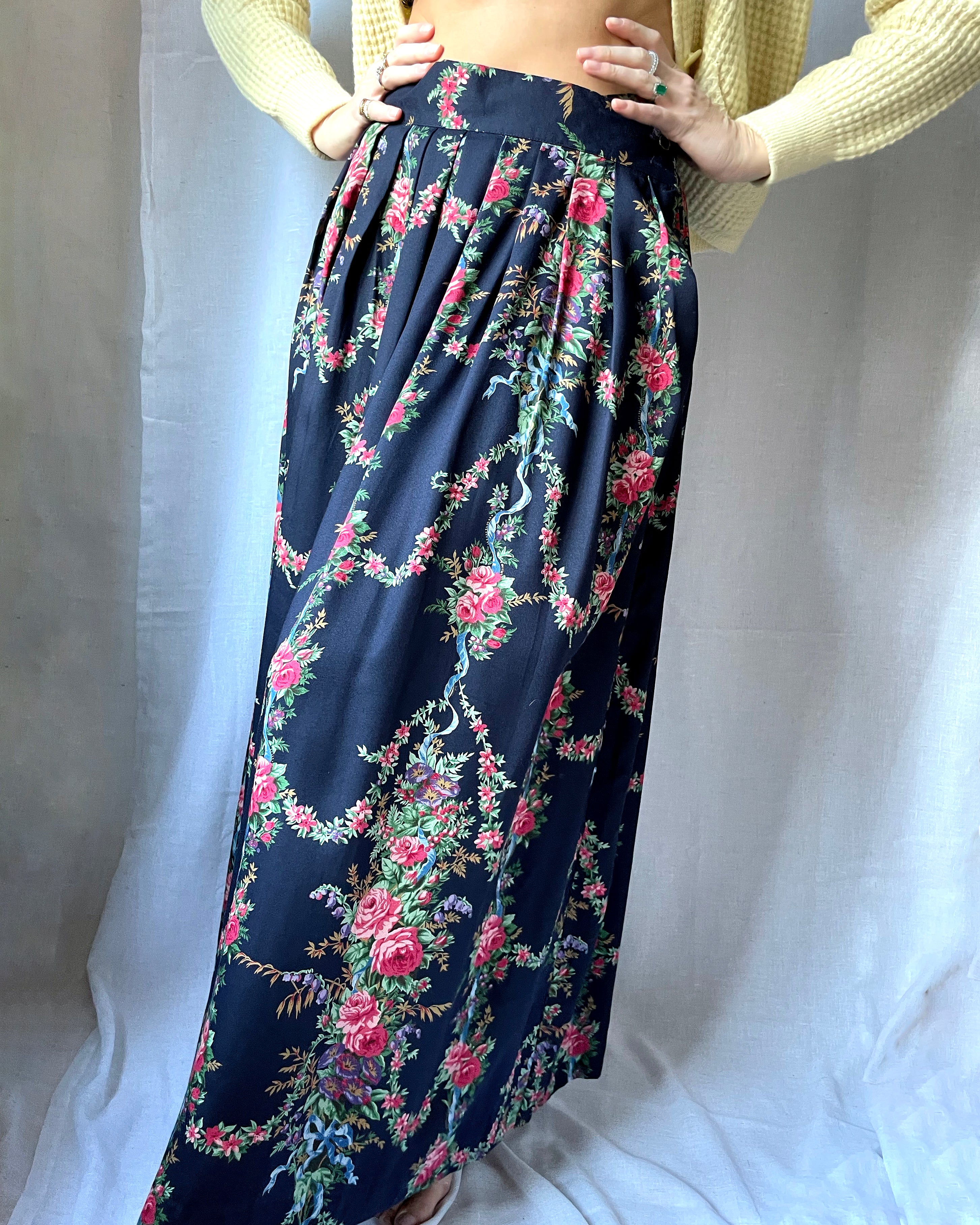 1980s online floral skirt