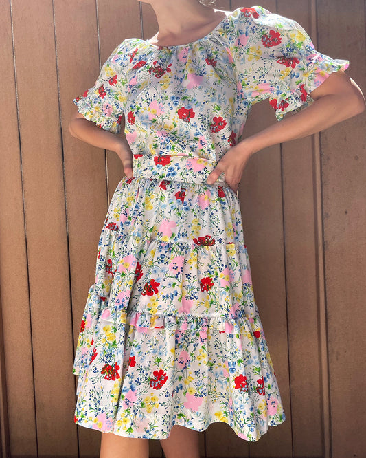 Vintage 1970s Floral Skirt Set | XS-M