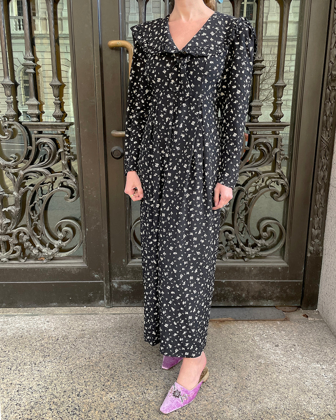 Vintage Long Sleeve Floral Jumpsuit