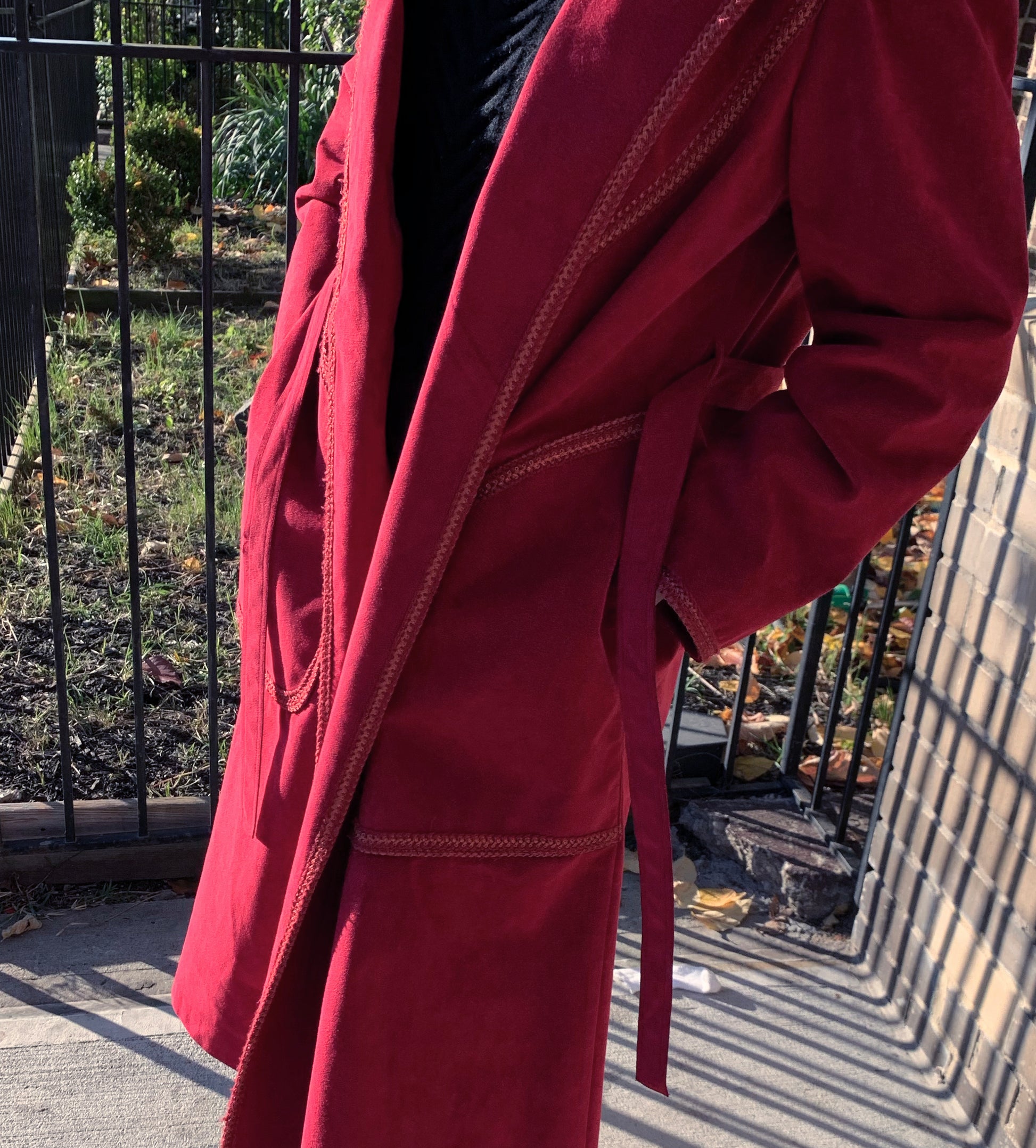 Vintage 1970s suede trench coat