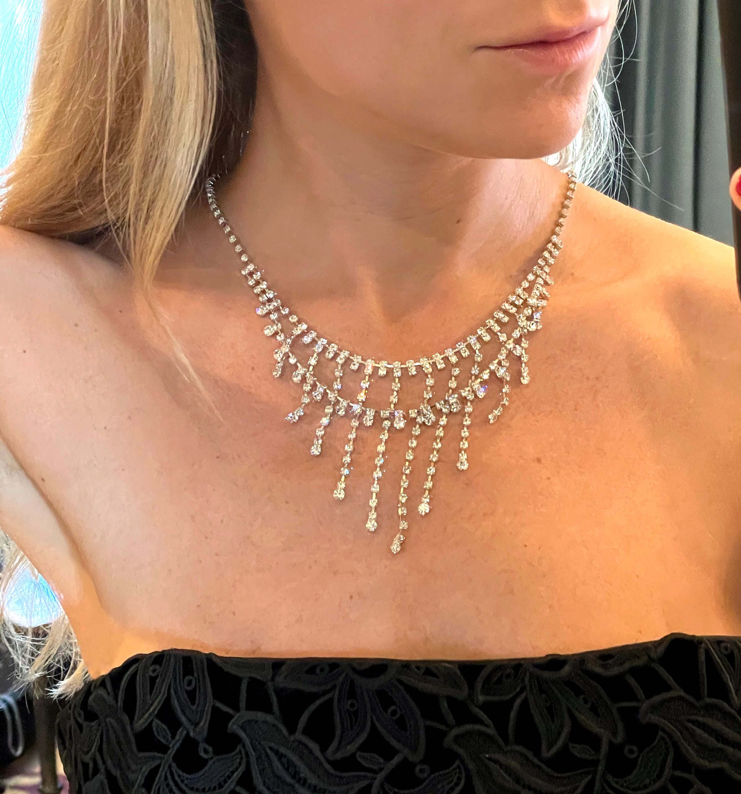 Vintage diamante necklace sale
