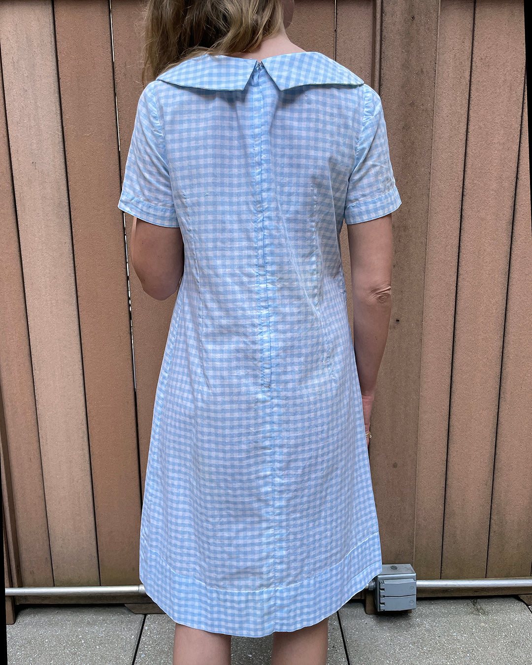 blue gingham shift dress Gingham Shift Dress in Gingham Blue