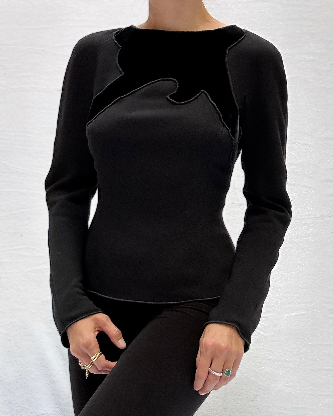 Vintage Giorgio Armani Velvet Inset Top