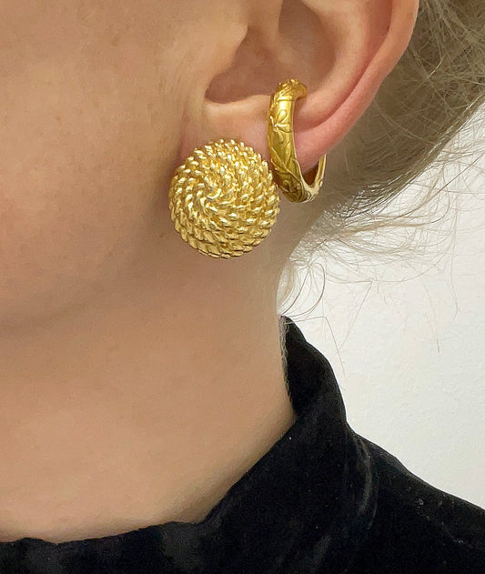 Vintage Givenchy Gold Dome Earrings