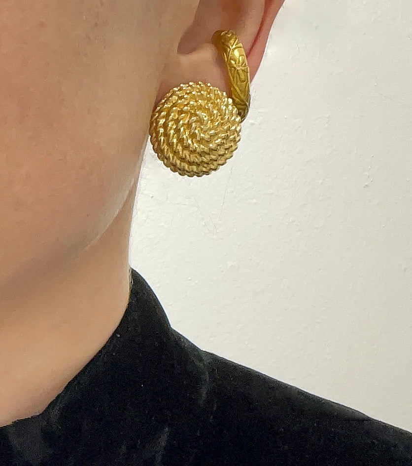 VINTAGE GIVENCHY GOLD DOME EARRINGS