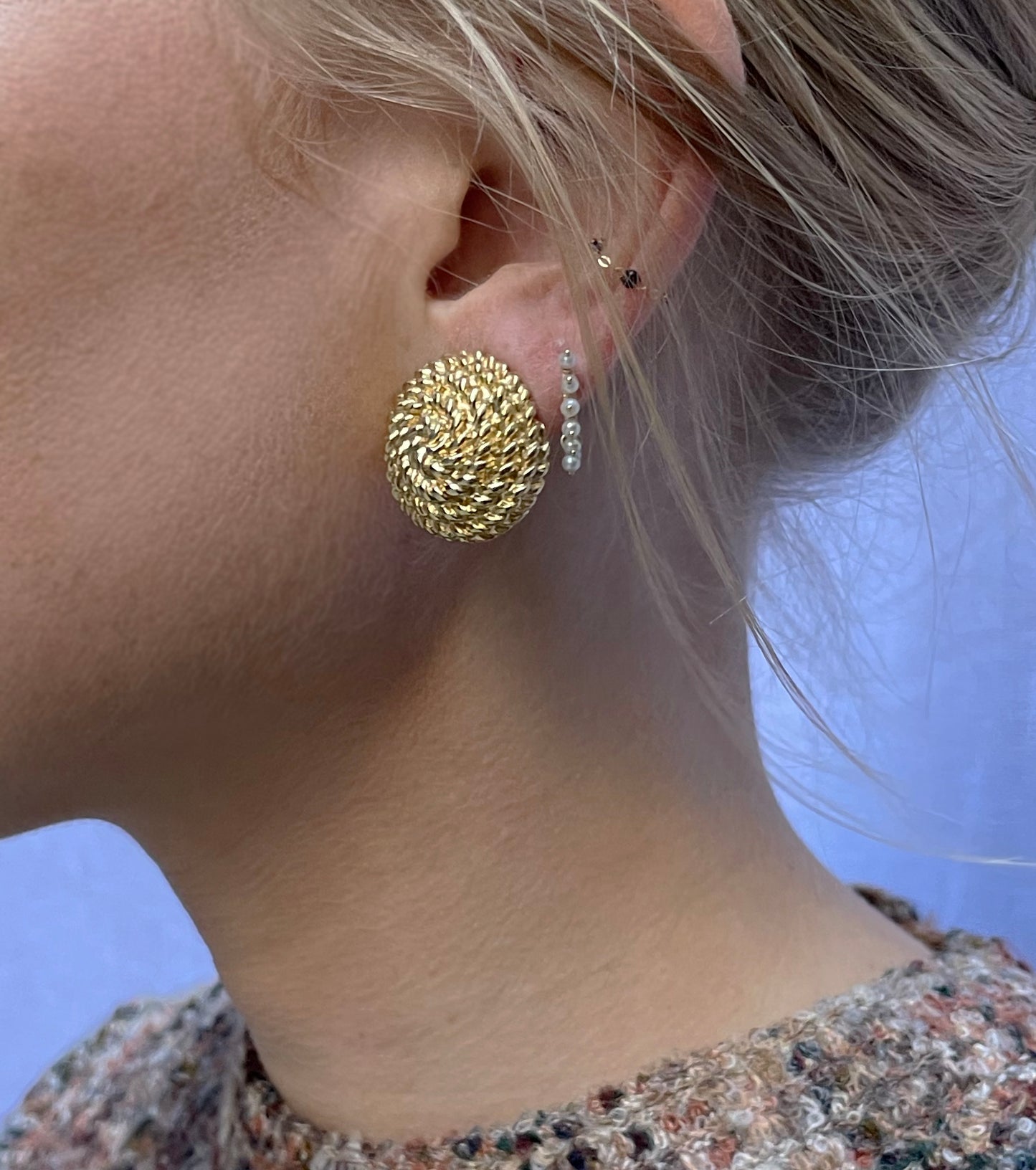 VINTAGE GIVENCHY GOLD DOME EARRINGS
