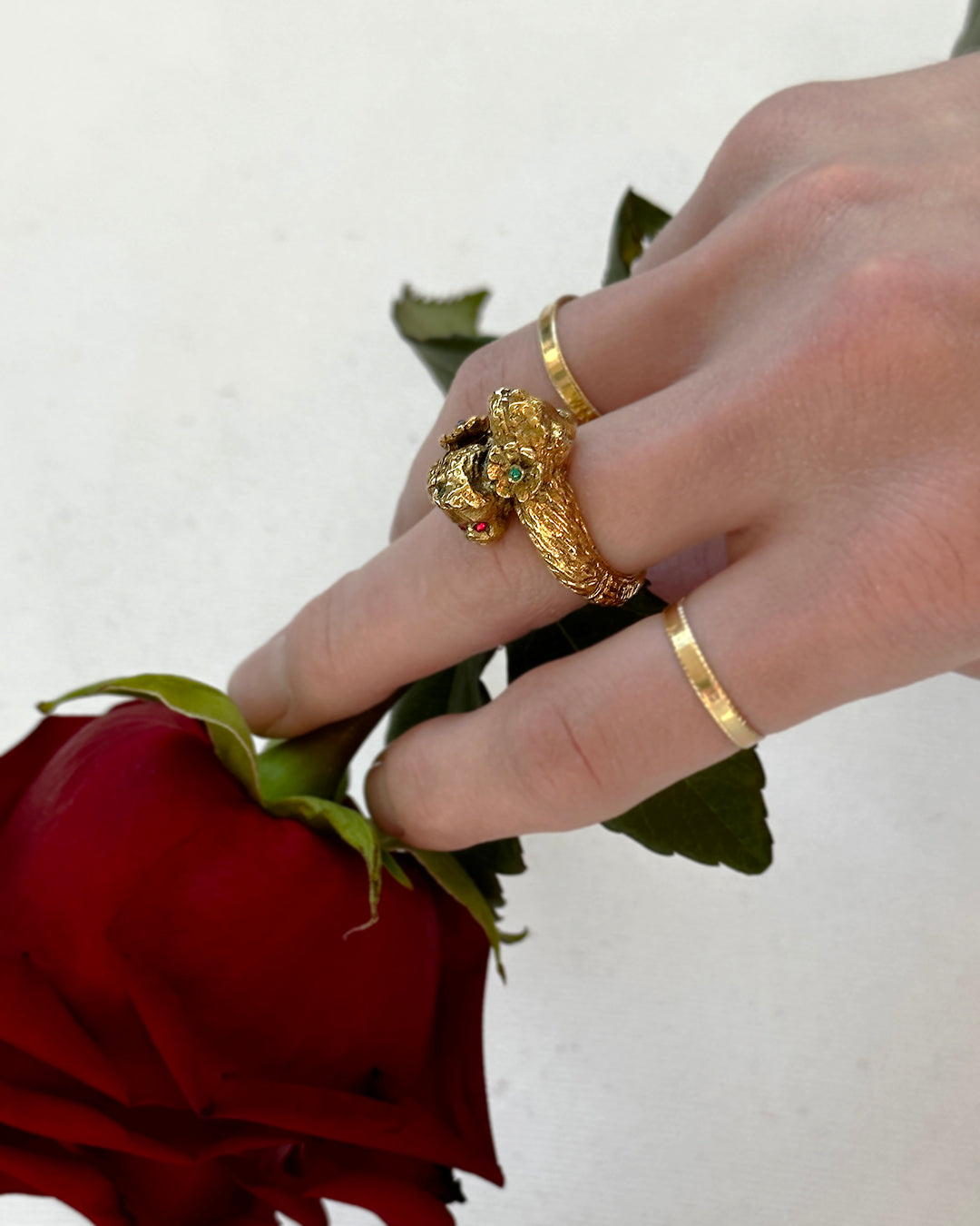 Vintage Gold Cherub Bypass Ring