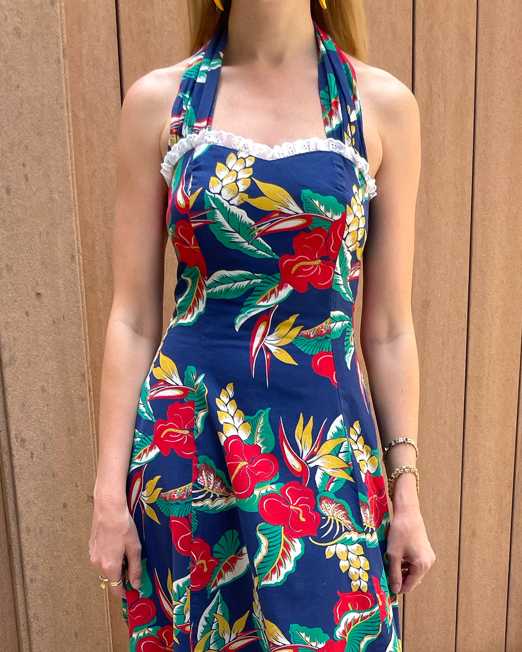 Vintage Hawaiian Floral Halter Dress Very Breezy Vintage Hawaiian Floral Halter Dress Very Breezy