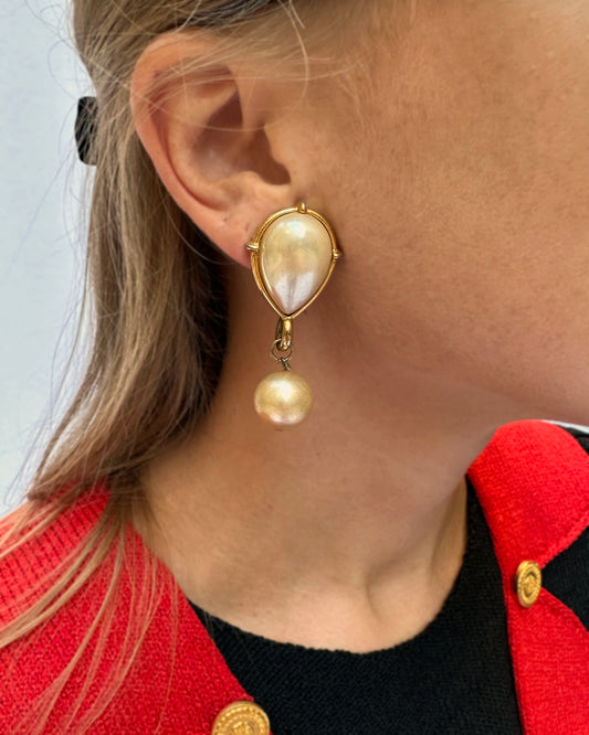 Vintage Oversized Pearl Drop Earrings