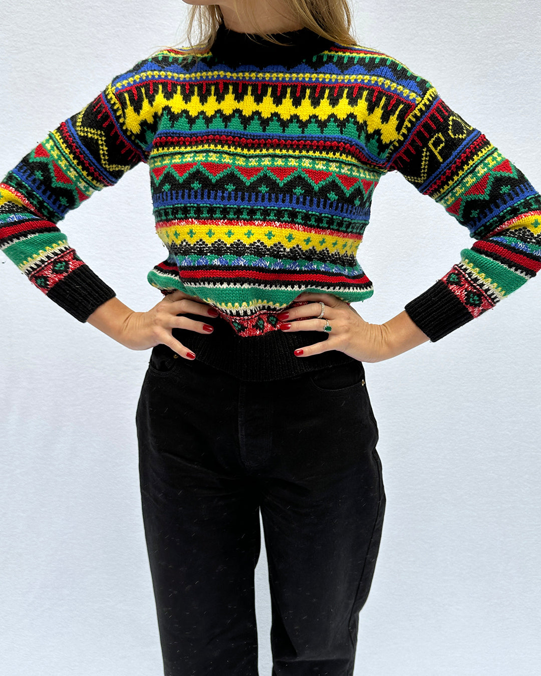 VINTAGE POLO RALPH LAUREN FAIR ISLE CASHMERE WOOL SWEATER S