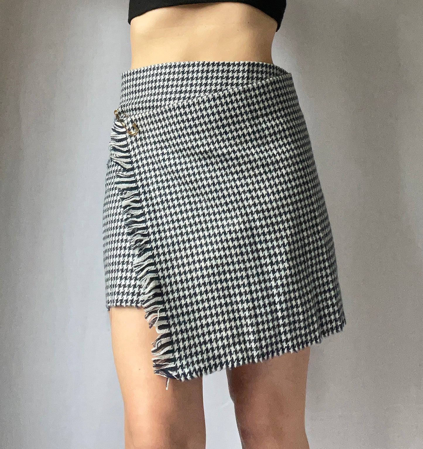 Vintage Wool Wrap Skirt With Safety Pin Closure