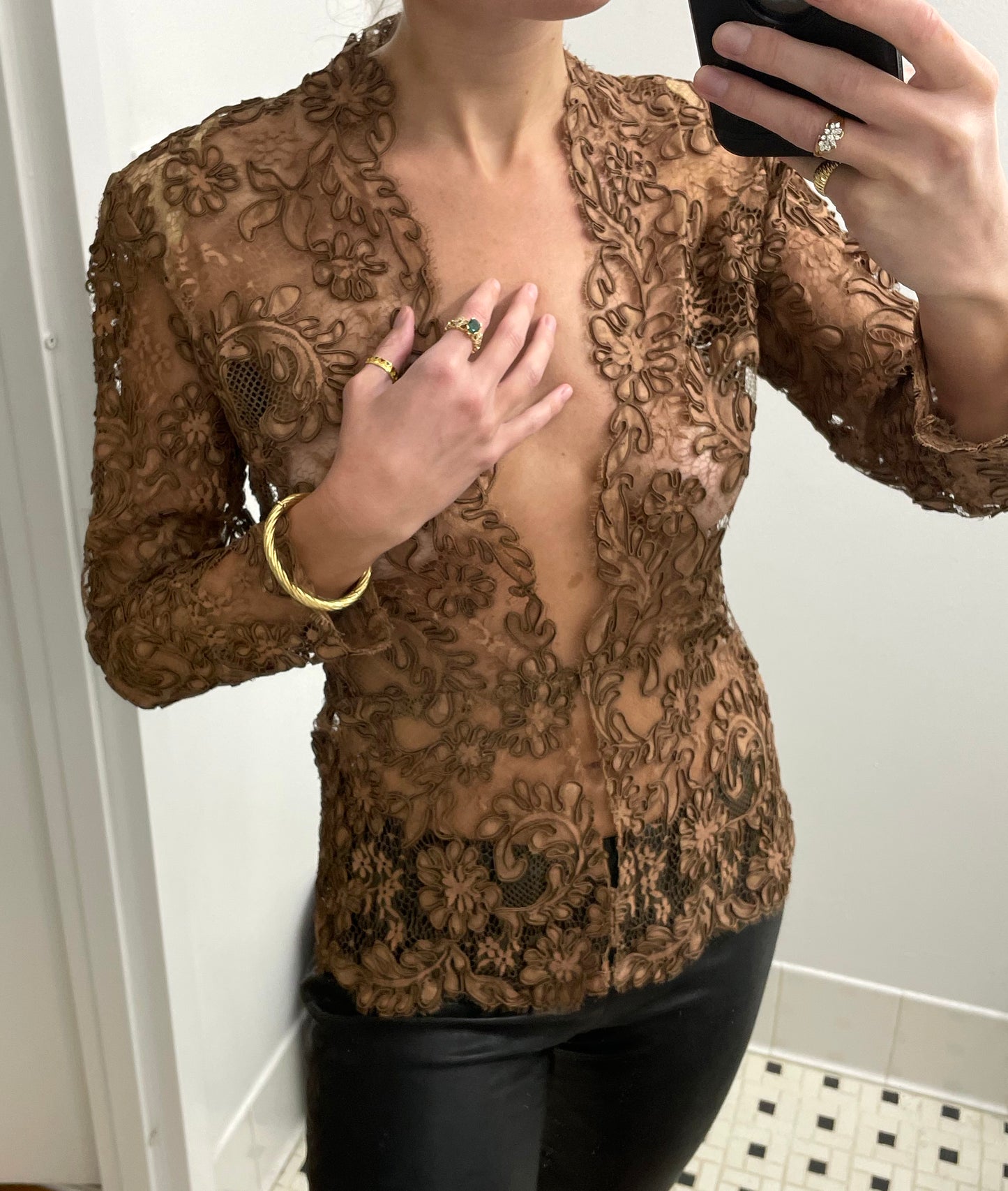 VINTAGE HOLLY LUEDERS FOR SHU-BA LACE JACKET
