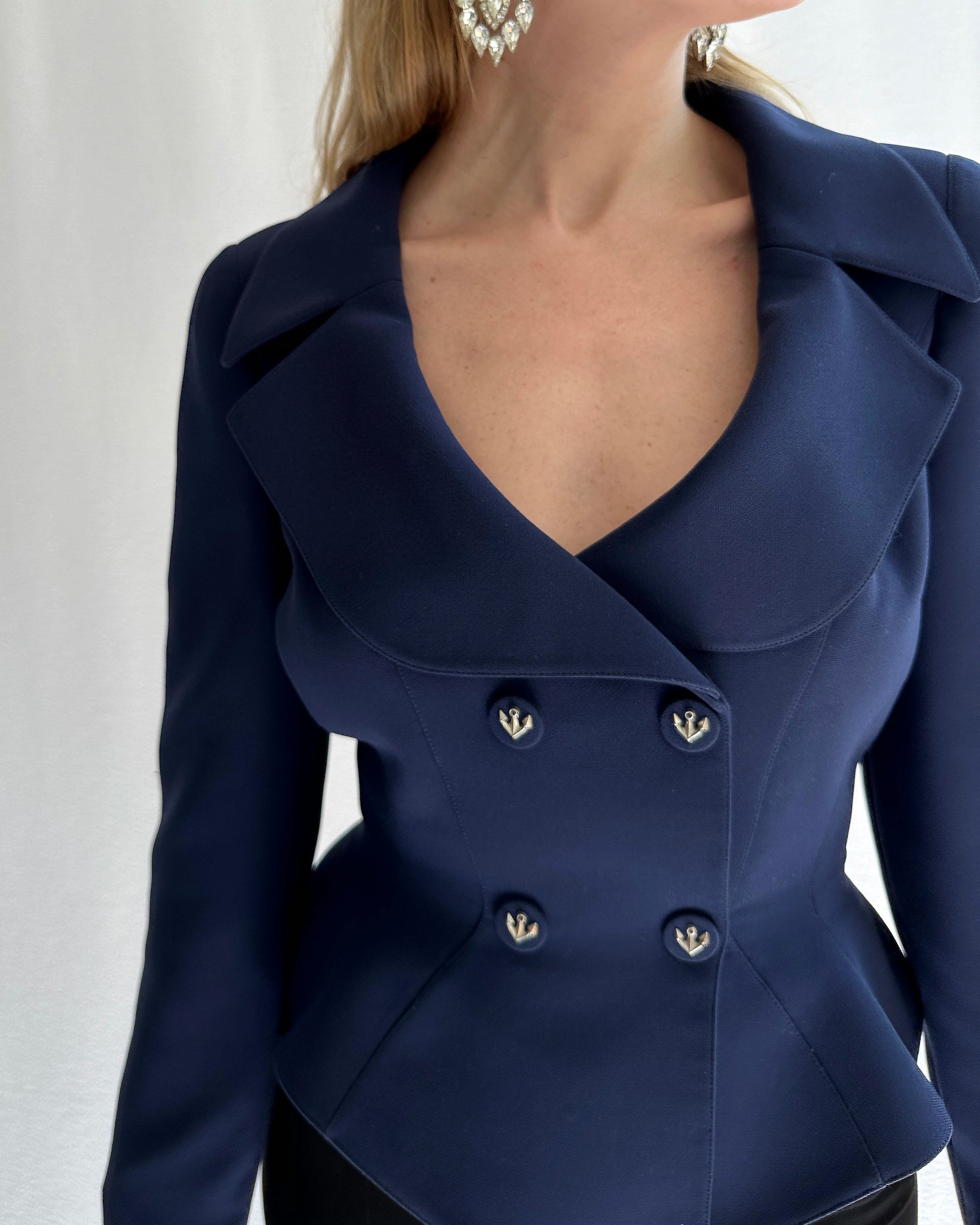 【美品】ヴィンテージ Thierry Mugler アシンメトリージャケット Vintage Thierry Mugler Jacket with anchor accents, circa