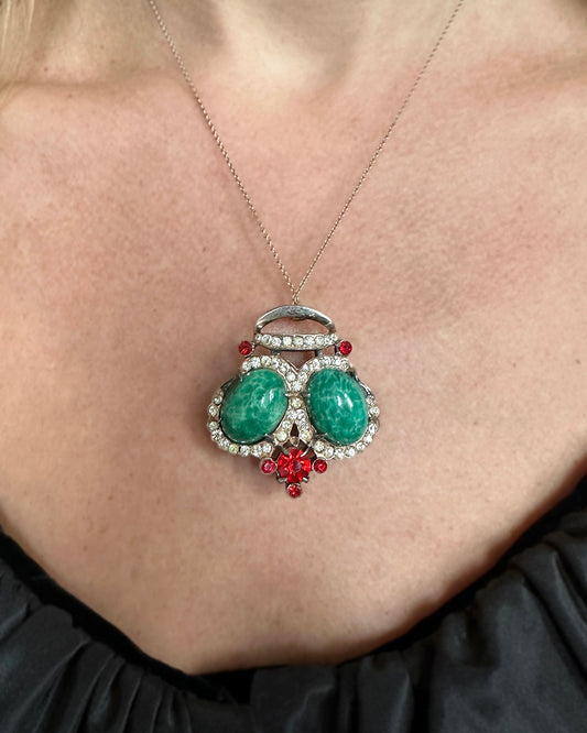 Vintage 1940s Trifari Crown Pendant/Brooch